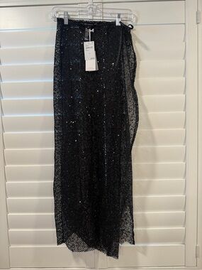 Good American Black Sequin Maxi Skirt